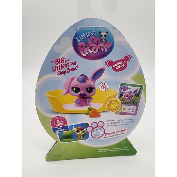 Littlest Pet Shop Series 3 LPS G7 Springtime Fun Egg Pink Easter Bunny #49 - Picture 3 of 4